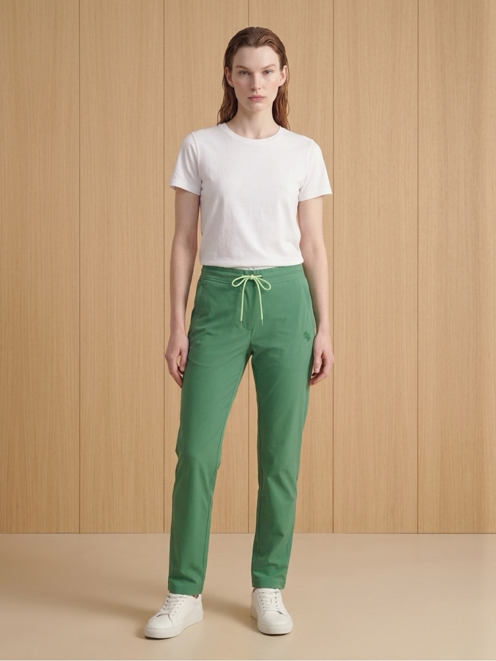 Stio Green Drawcord Straight-Leg Track Pants
